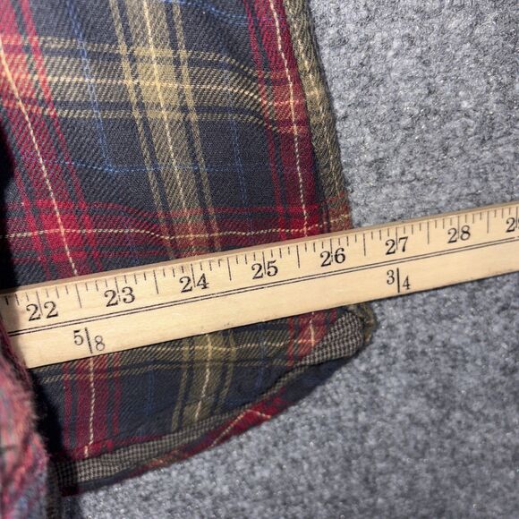 Carbon2Cobalt Shirt Mens Sz XL Red Blue Plaid Houndstooth Double Cloth Flannel - Picture 6 of 8